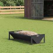 Voederbak vee 108x50x28 cm koudgewalst staal zwart