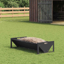 Voederbak voor vee Zwart 108 x 50 x 28 cm Koudgewalst Staal