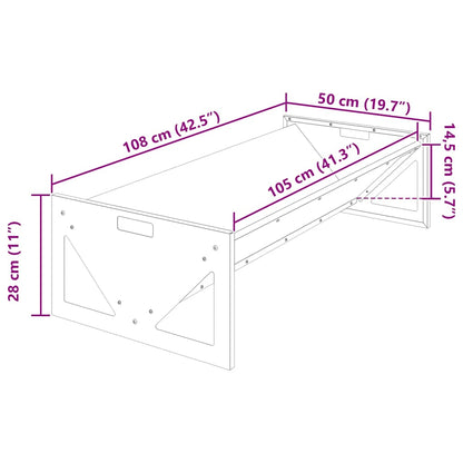 Voederbak voor vee Zwart 108 x 50 x 28 cm Koudgewalst Staal