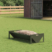 Voederbak vee 108x50x28 cm olijf groen staal