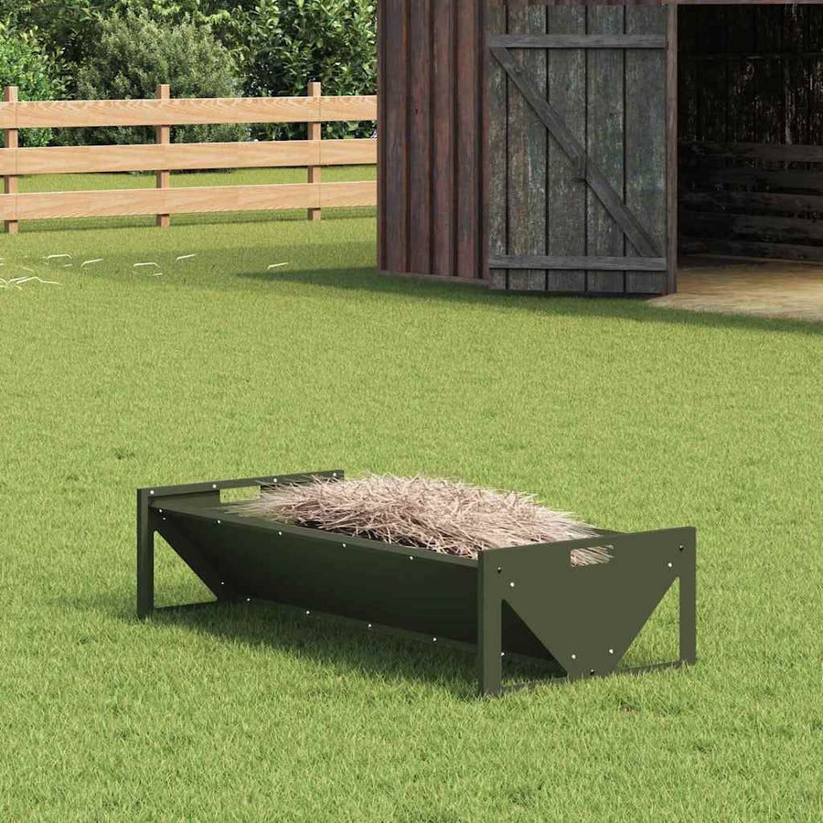 Voederbak voor vee Olijf Groen 108 x 50 x 28 cm