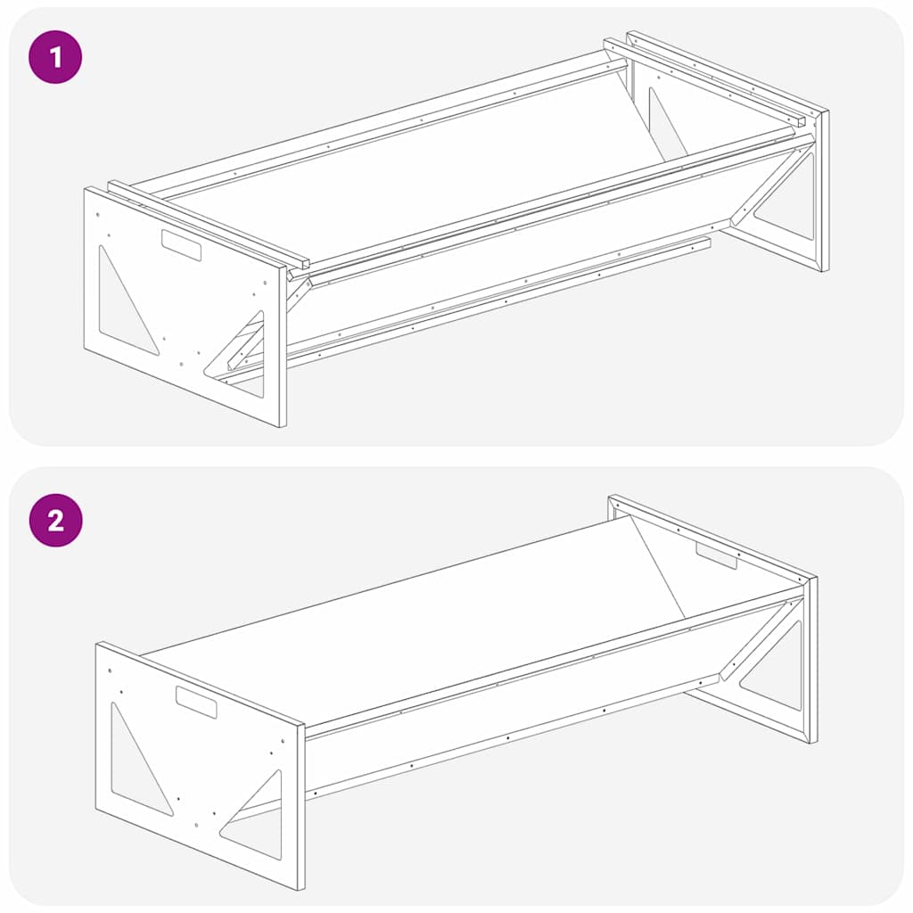 Voederbak voor vee Zilver 108 x 50 x 28 cm Gegalvaniseerd staal