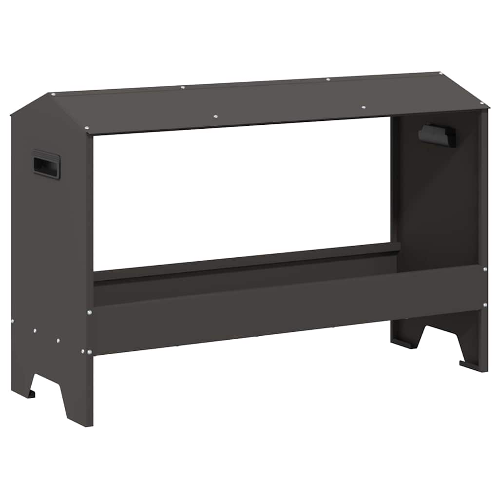 Kippen voederbak Zwart 81 x 32 x 53,5 cm Koudgewalst Staal