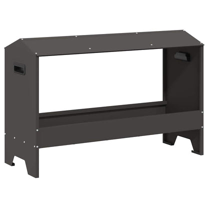 Kippen voederbak Zwart 81 x 32 x 53,5 cm Koudgewalst Staal