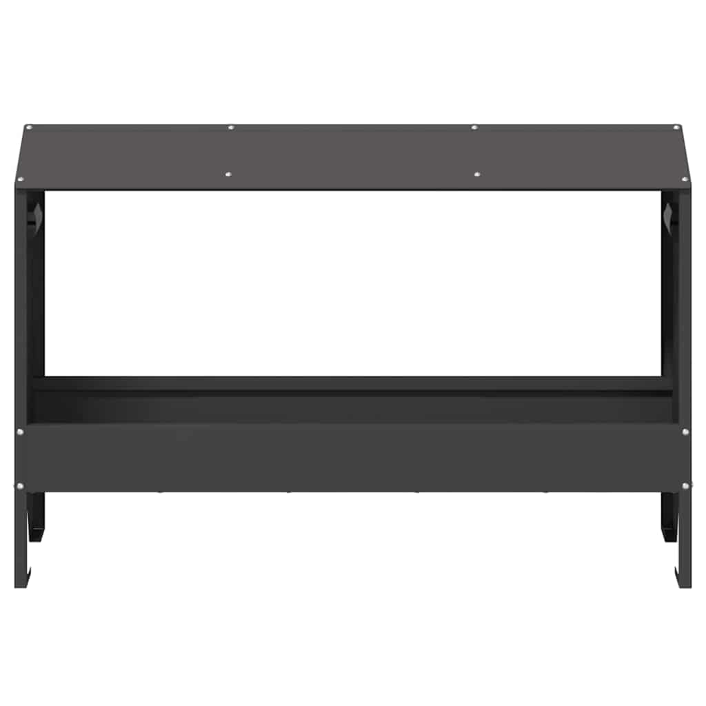 Kippen voederbak Zwart 81 x 32 x 53,5 cm Koudgewalst Staal