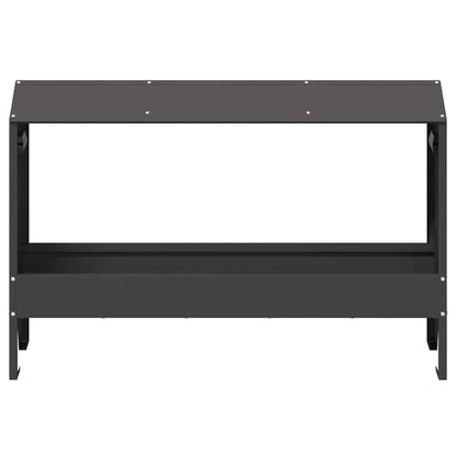 Kippen voederbak Zwart 81 x 32 x 53,5 cm Koudgewalst Staal