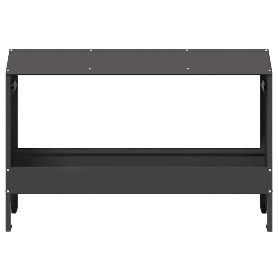 Kippen voederbak Zwart 81 x 32 x 53,5 cm Koudgewalst Staal