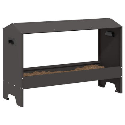 Kippen voederbak Zwart 81 x 32 x 53,5 cm Koudgewalst Staal