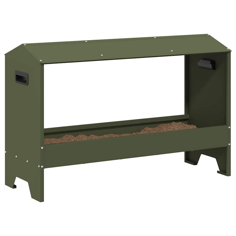 Kippen voederbak Olijf Groen 81 x 32 x 53,5 cm