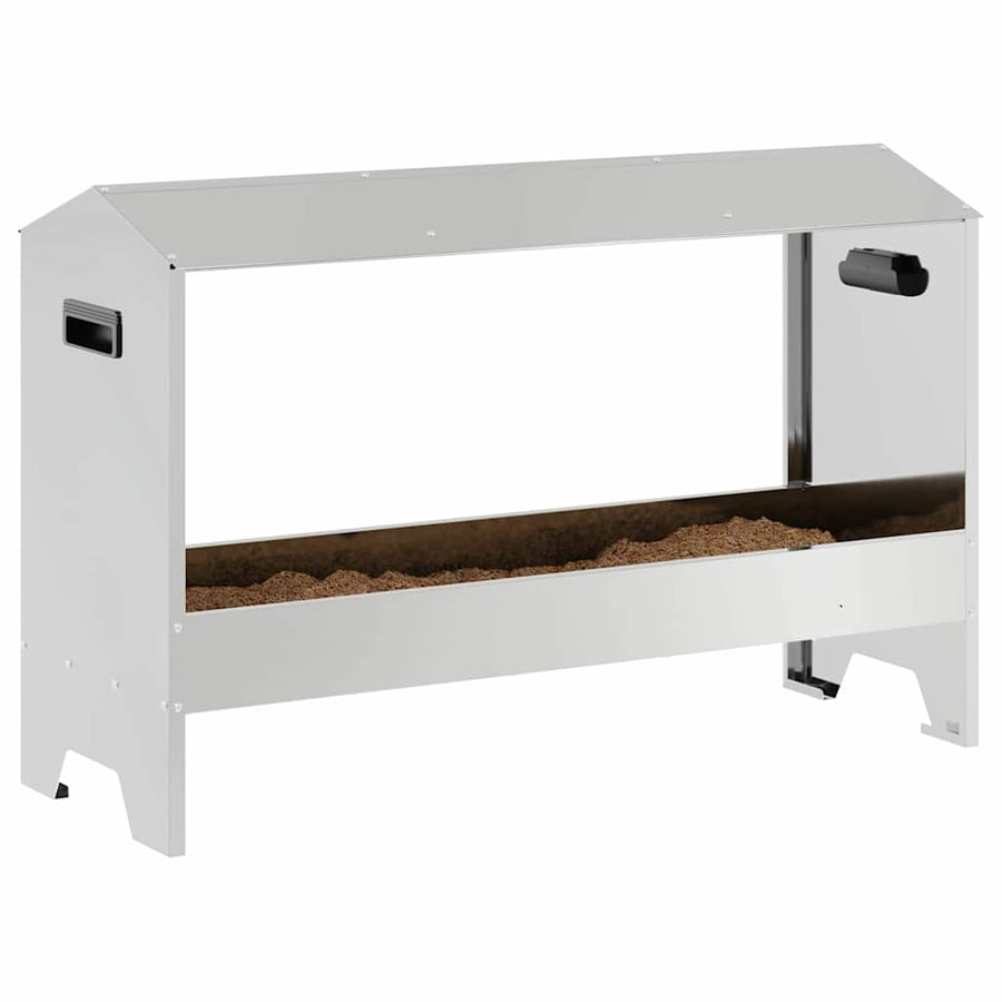 Kippen voederbak Zilver 81 x 32 x 53,5 cm Gegalvaniseerd staal