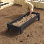 Kippen voederbak 80x28x13.5 cm zwart koudgewalst staal