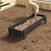Kippen voederbak 80x28x13.5 cm zwart koudgewalst staal