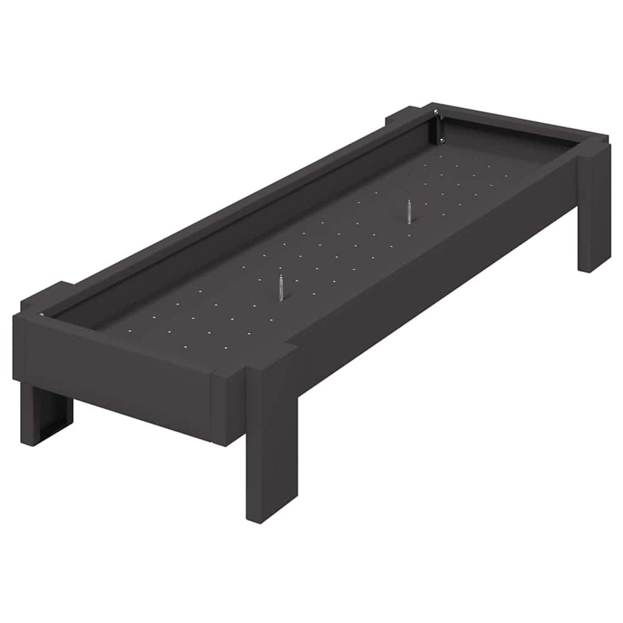Kippen voederbak Zwart 80 x 28 x 13.5 cm Koudgewalst Staal