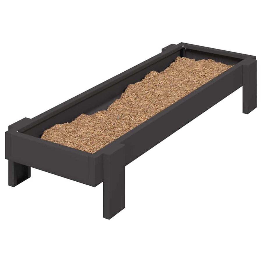 Kippen voederbak Zwart 80 x 28 x 13.5 cm Koudgewalst Staal
