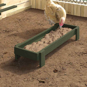 Kippen voederbak 80x28x13.5 cm olijf groen staal