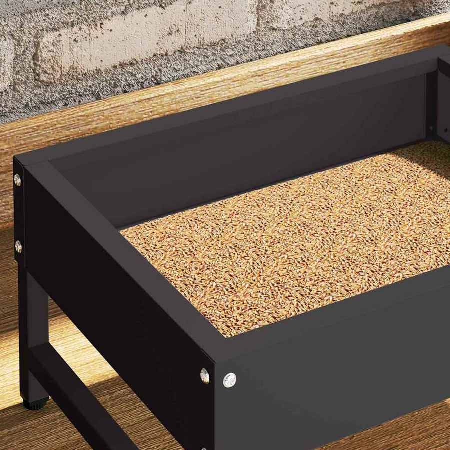 Vogeleter Zwart 80 x 28 x 13.5 cm Koudgewalst Staal