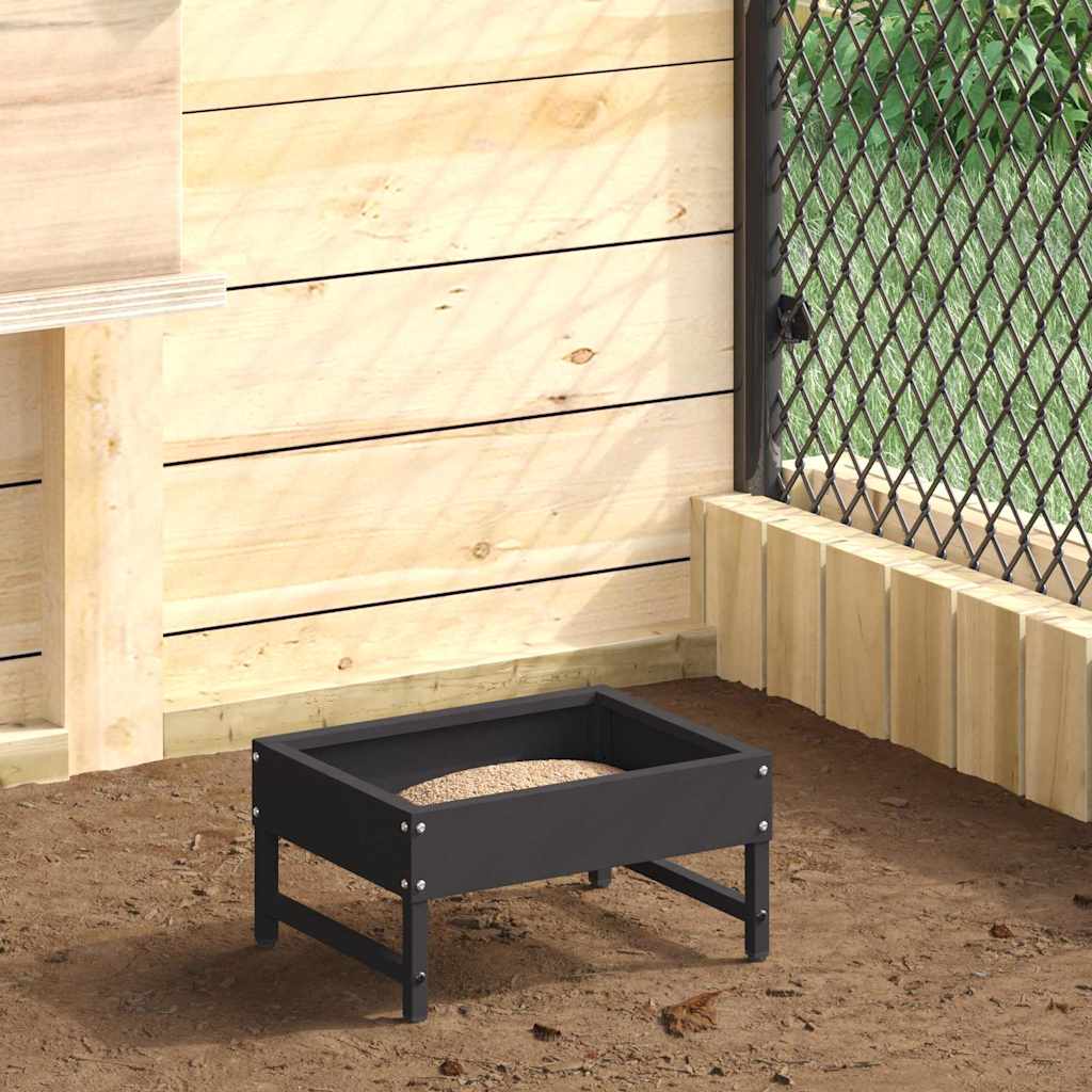 Vogeleter Zwart 80 x 28 x 13.5 cm Koudgewalst Staal