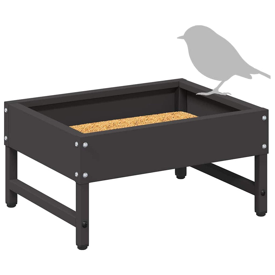 Vogeleter Zwart 80 x 28 x 13.5 cm Koudgewalst Staal