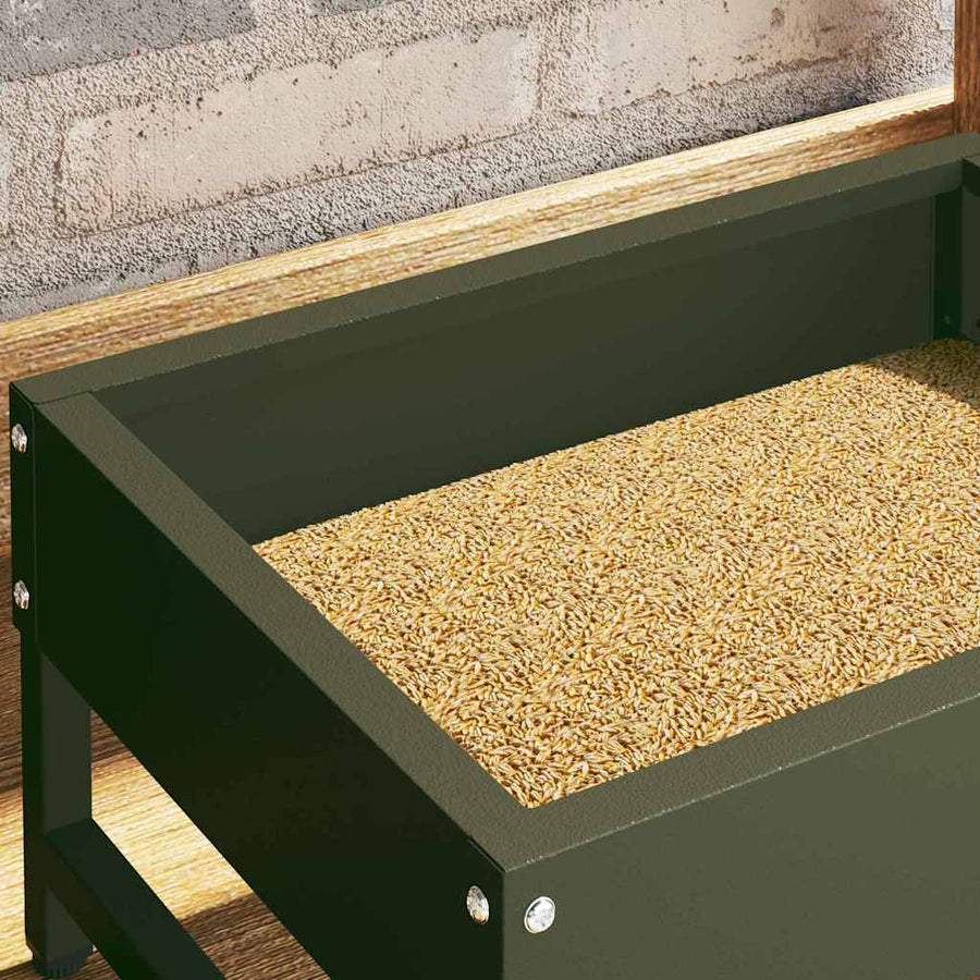 Vogeleter Olijf Groen 80 x 28 x 13.5 cm Koudgewalst Staal