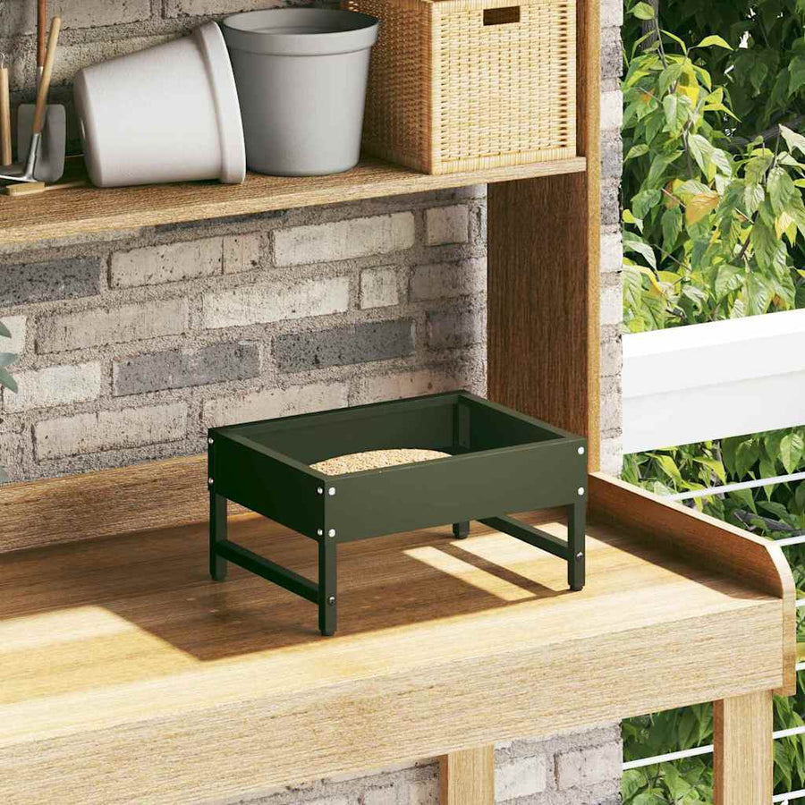 Vogeleter Olijf Groen 80 x 28 x 13.5 cm Koudgewalst Staal