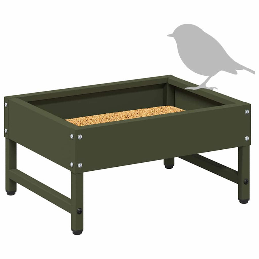 Vogeleter Olijf Groen 80 x 28 x 13.5 cm Koudgewalst Staal