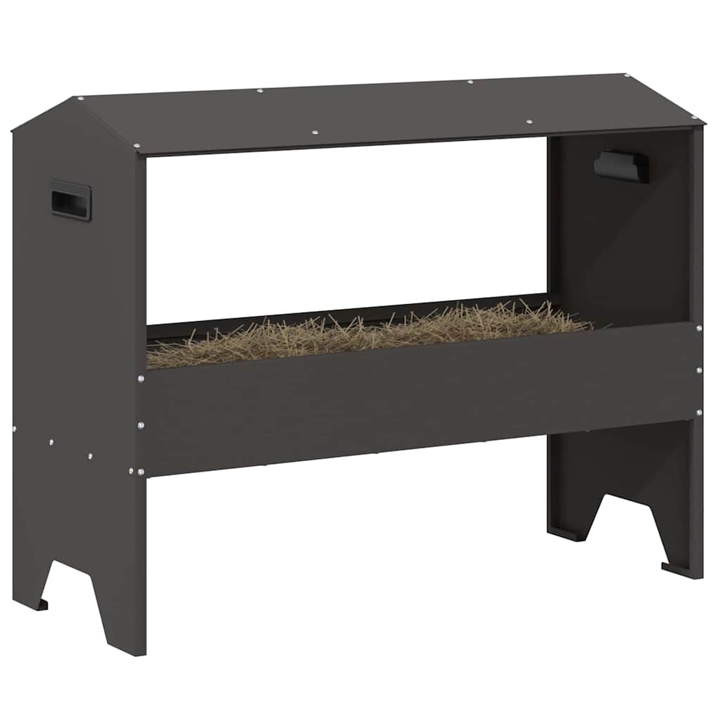 Voederbak voor vee Zwart 79 x 35 x 62 cm Koudgewalst Staal