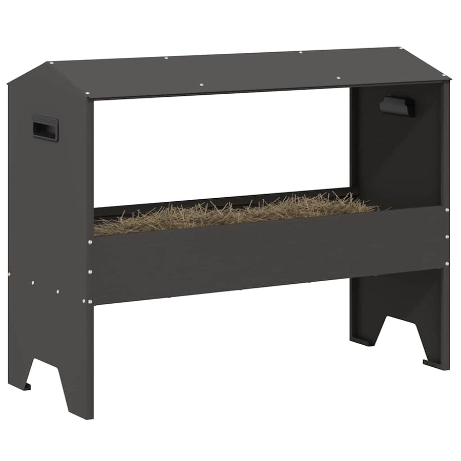 Voederbak voor vee Zwart 79 x 35 x 62 cm Koudgewalst Staal