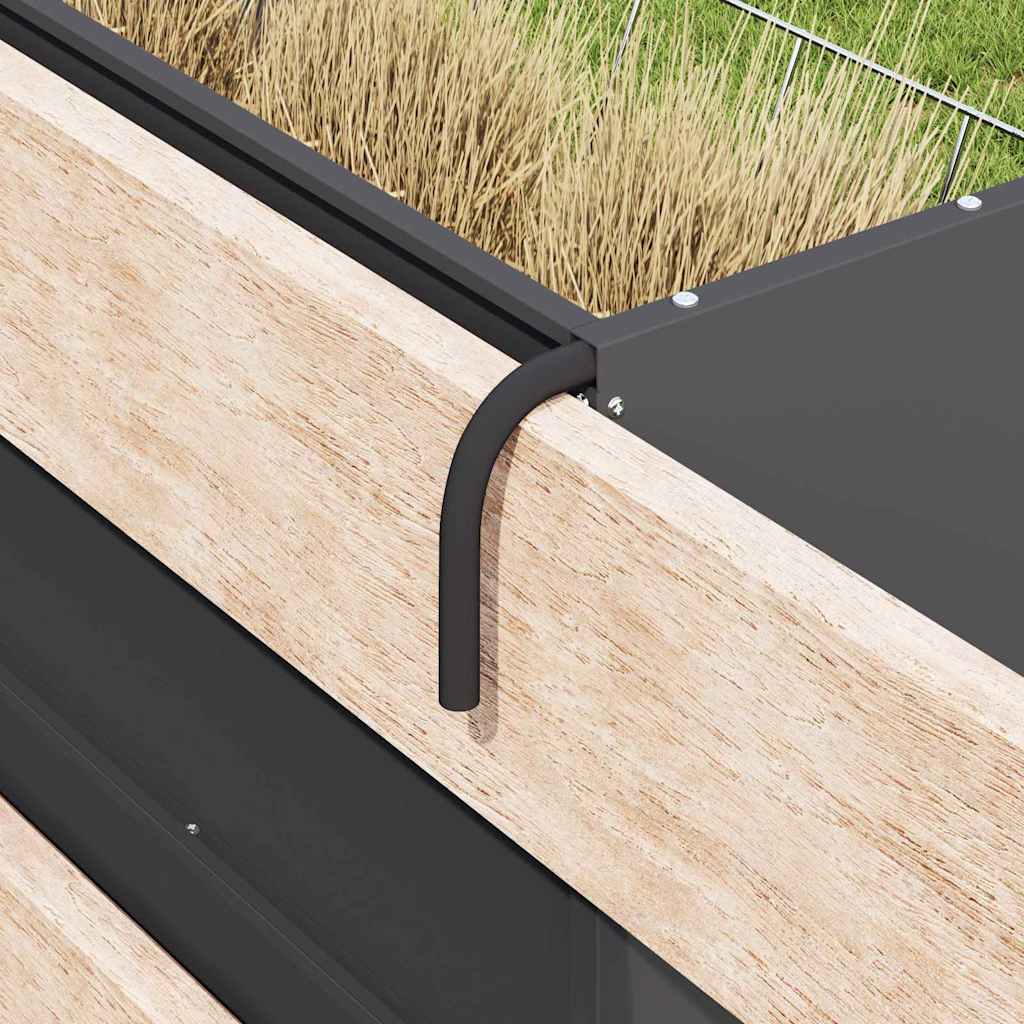 Hangend Hooi Feeder Zwart 61 x 33 x 66 cm Koudgewalst Staal