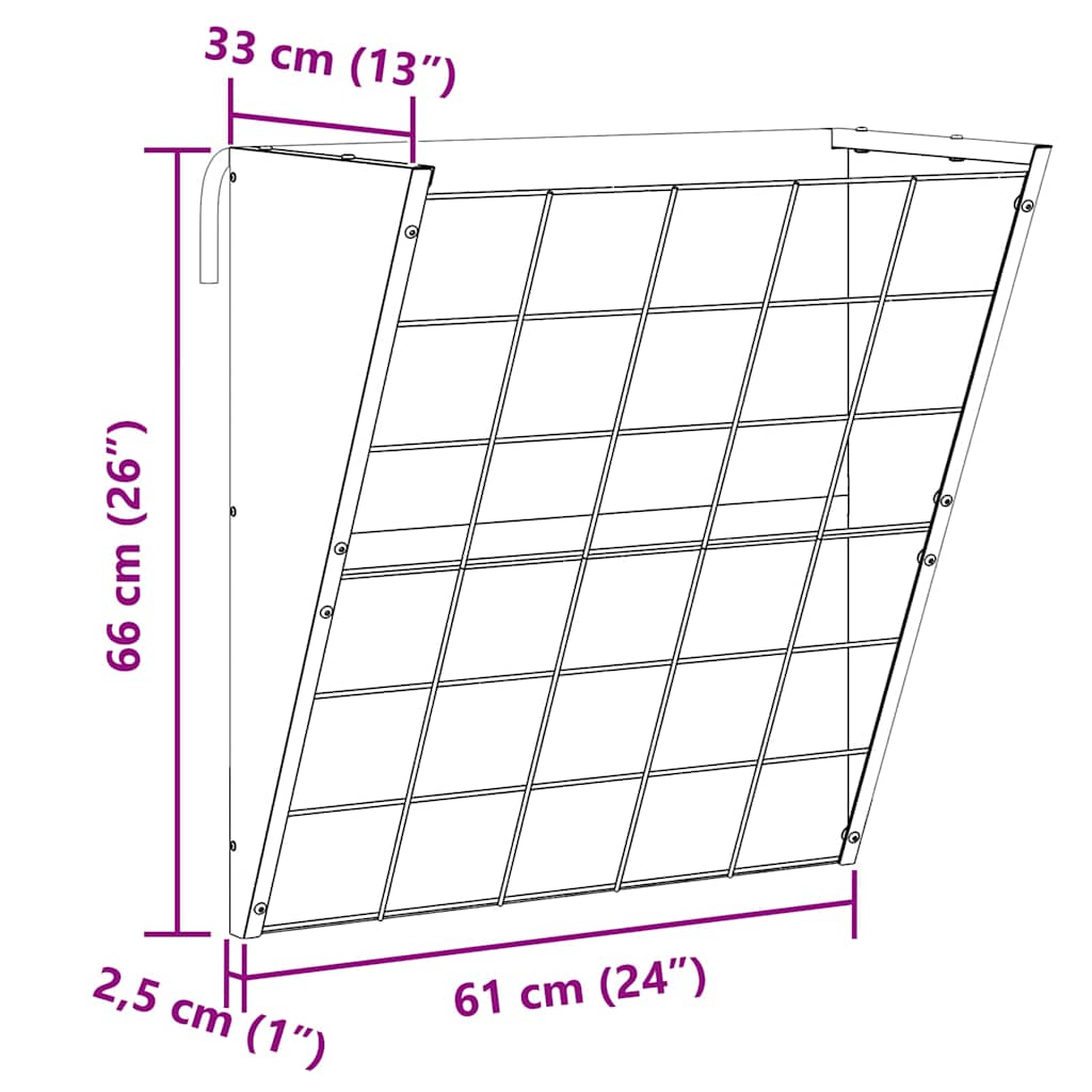 Hangend Hooi Feeder Zilver 61 x 33 x 66 cm Gegalvaniseerd staal