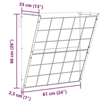 Hangend Hooi Feeder Zilver 61 x 33 x 66 cm Gegalvaniseerd staal