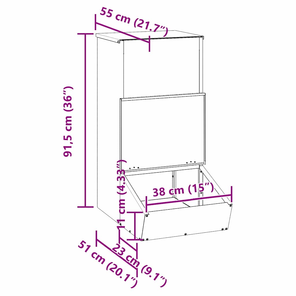 Varkensvoeder Zilver 55 x 51 x 91.5 cm Gegalvaniseerd staal