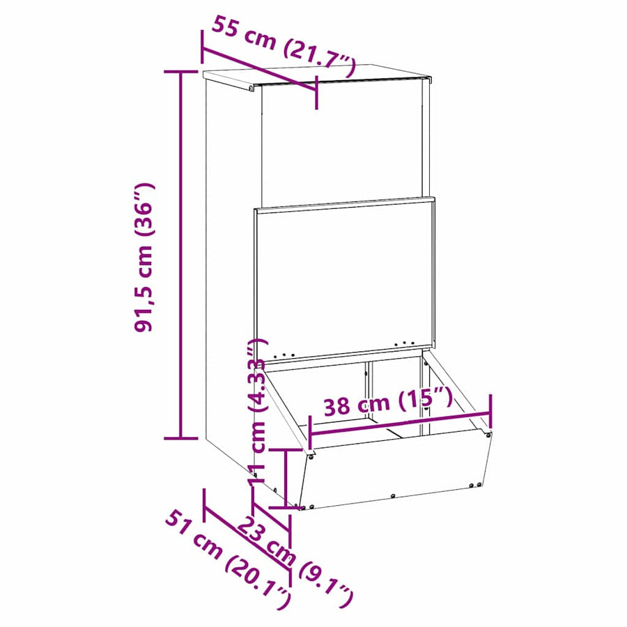 Varkensvoeder Zilver 55 x 51 x 91.5 cm Gegalvaniseerd staal
