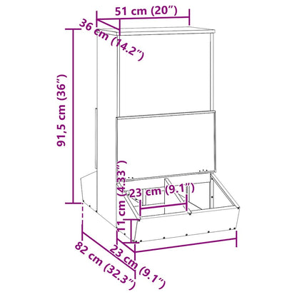 Varkensvoeder Zilver 55 x 51 x 91.5 cm Gegalvaniseerd staal
