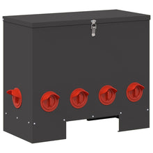 Kip voerbak Zwart 60.5 x 29 x 51 cm Koudgewalst Staal