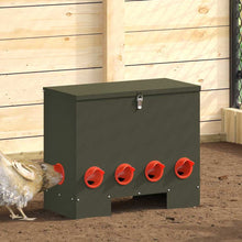 Kip voerbak Olijf Groen 60.5 x 29 x 51 cm Koudgewalst Staal
