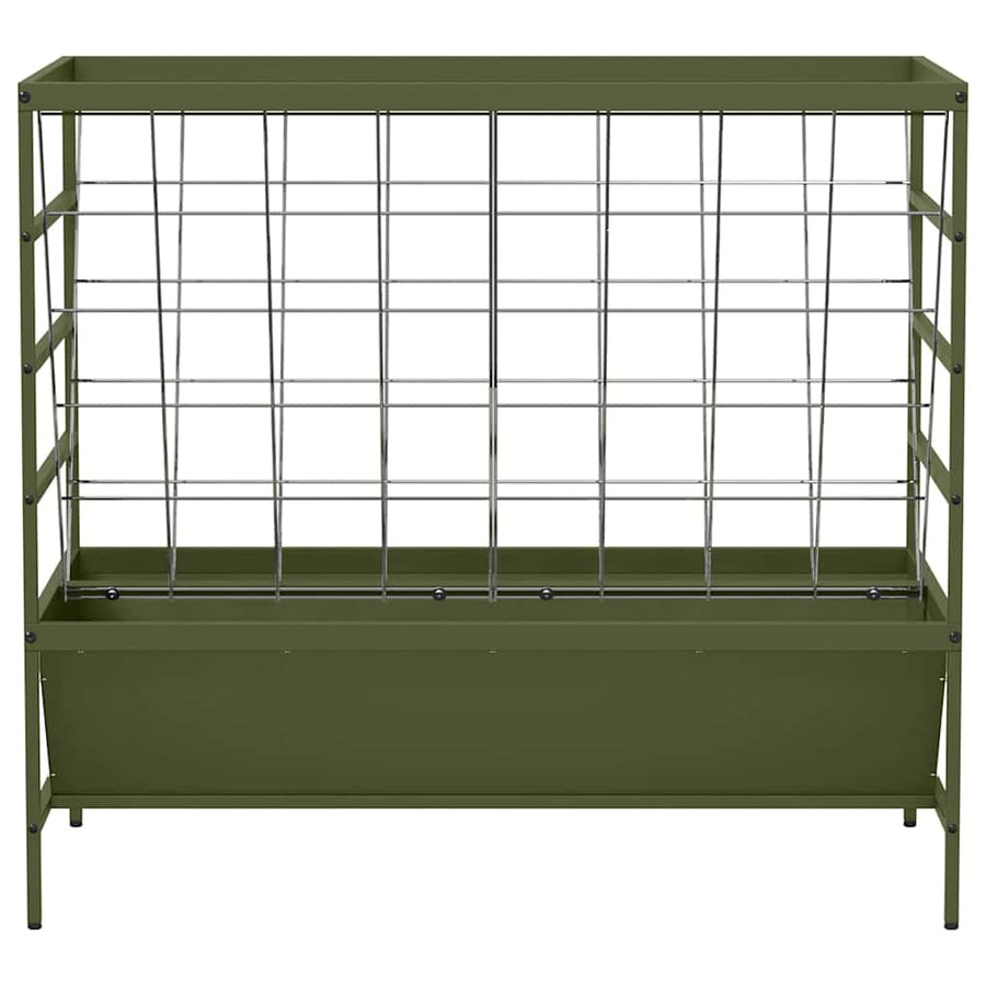 Vee voeder Olijf Groen 100 x 60 x 90 cm Koudgewalst Staal