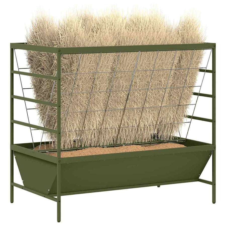 Vee voeder Olijf Groen 100 x 60 x 90 cm Koudgewalst Staal