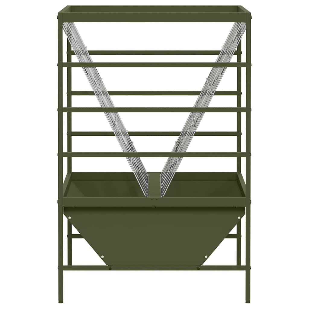Vee voeder Olijf Groen 100 x 60 x 90 cm Koudgewalst Staal