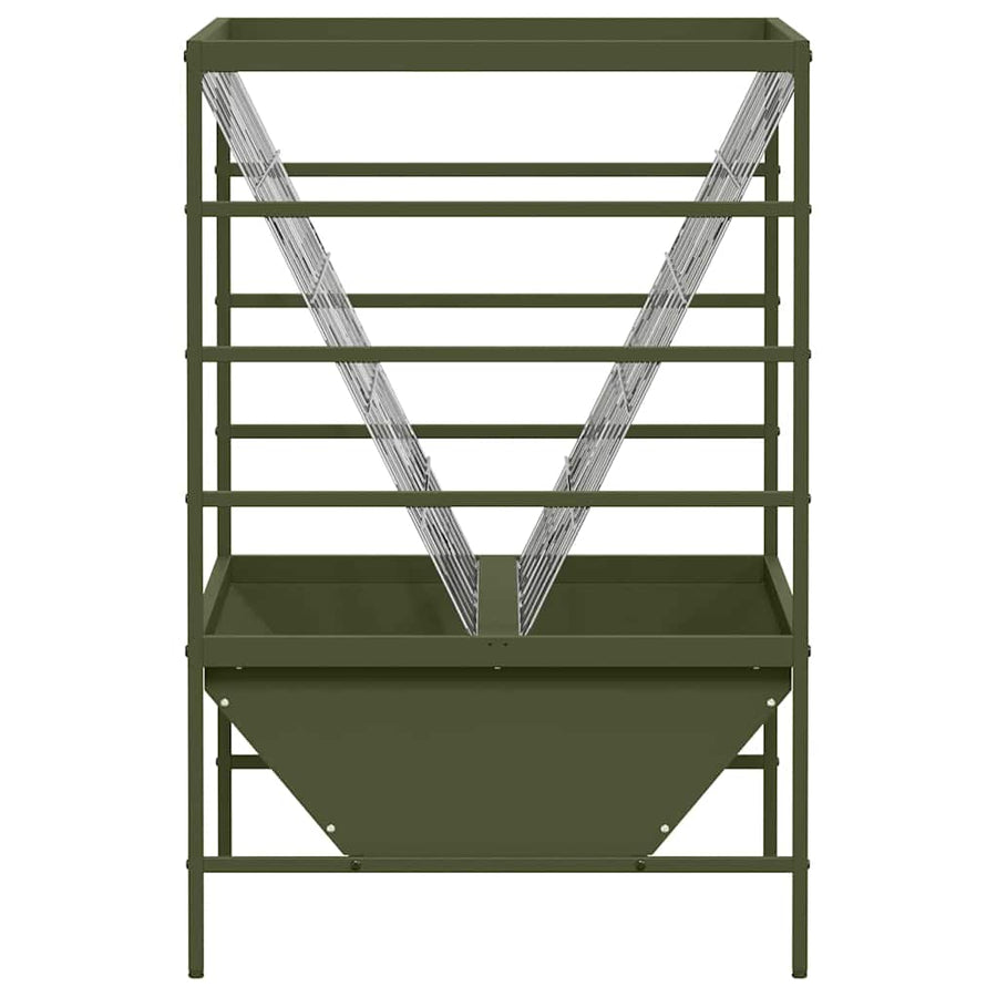 Vee voeder Olijf Groen 100 x 60 x 90 cm Koudgewalst Staal