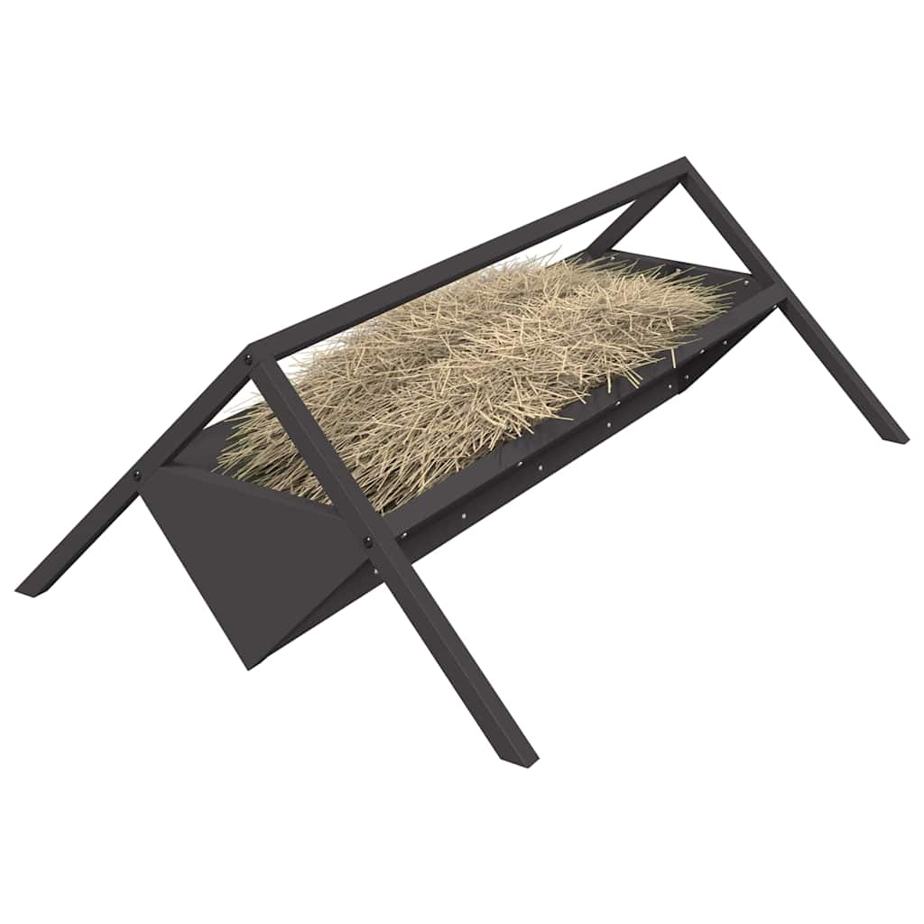 Voederbak voor vee Zwart 111 x 76 x 38 cm Koudgewalst Staal