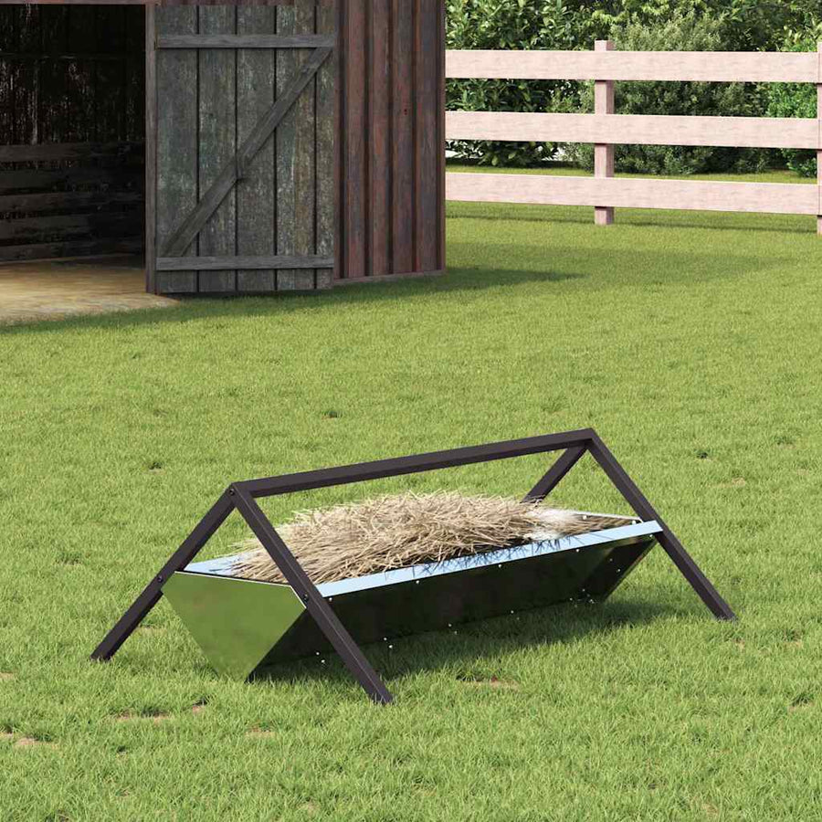 Voederbak voor vee Zilver 111 x 76 x 38 cm Gegalvaniseerd staal