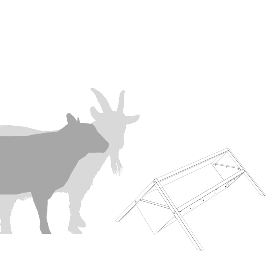 Voederbak voor vee Zilver 111 x 76 x 38 cm Gegalvaniseerd staal