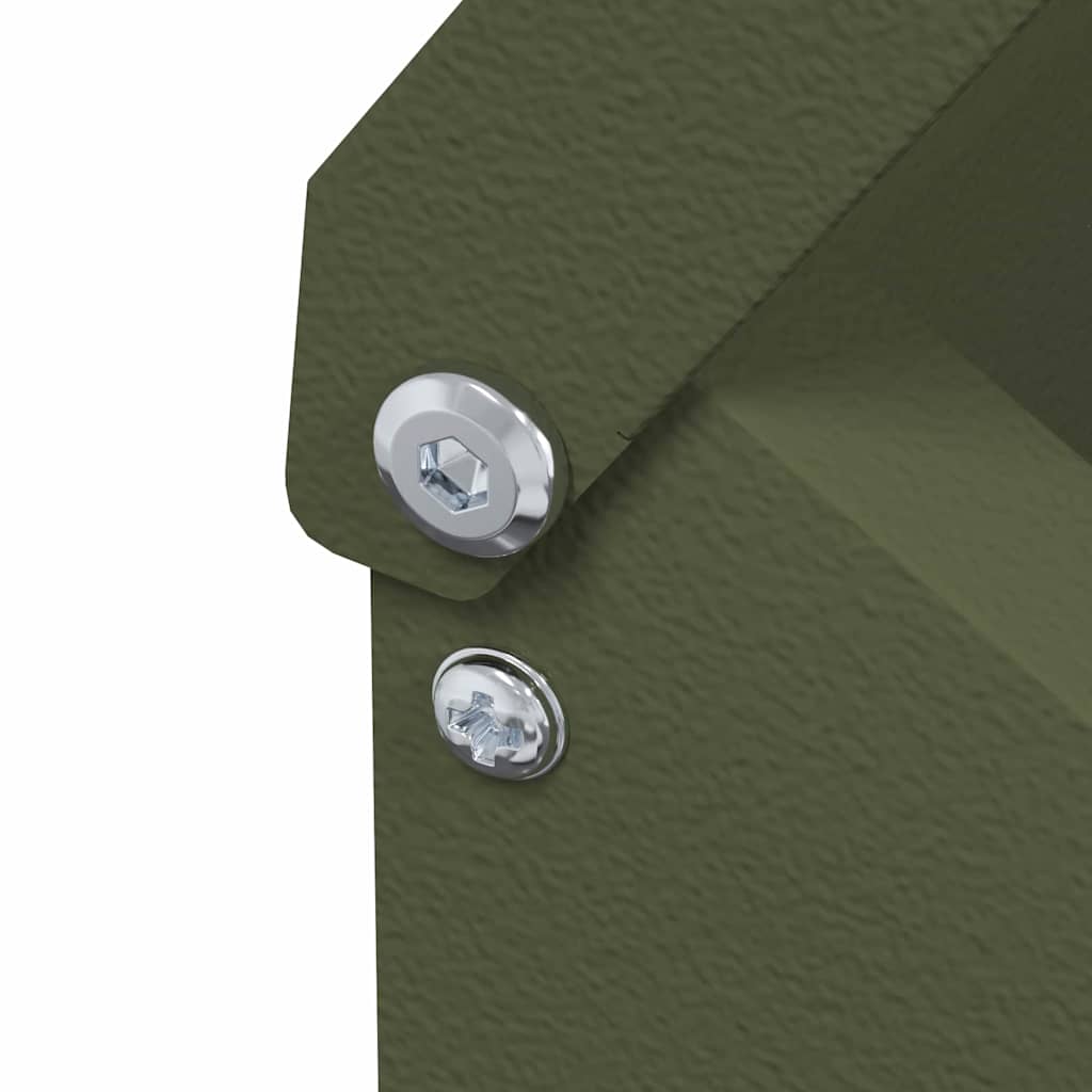 Kip voerbak Olijf Groen 21 x 16 x 33 cm Koudgewalst Staal