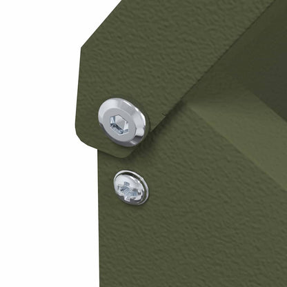 Kip voerbak Olijf Groen 21 x 16 x 33 cm Koudgewalst Staal