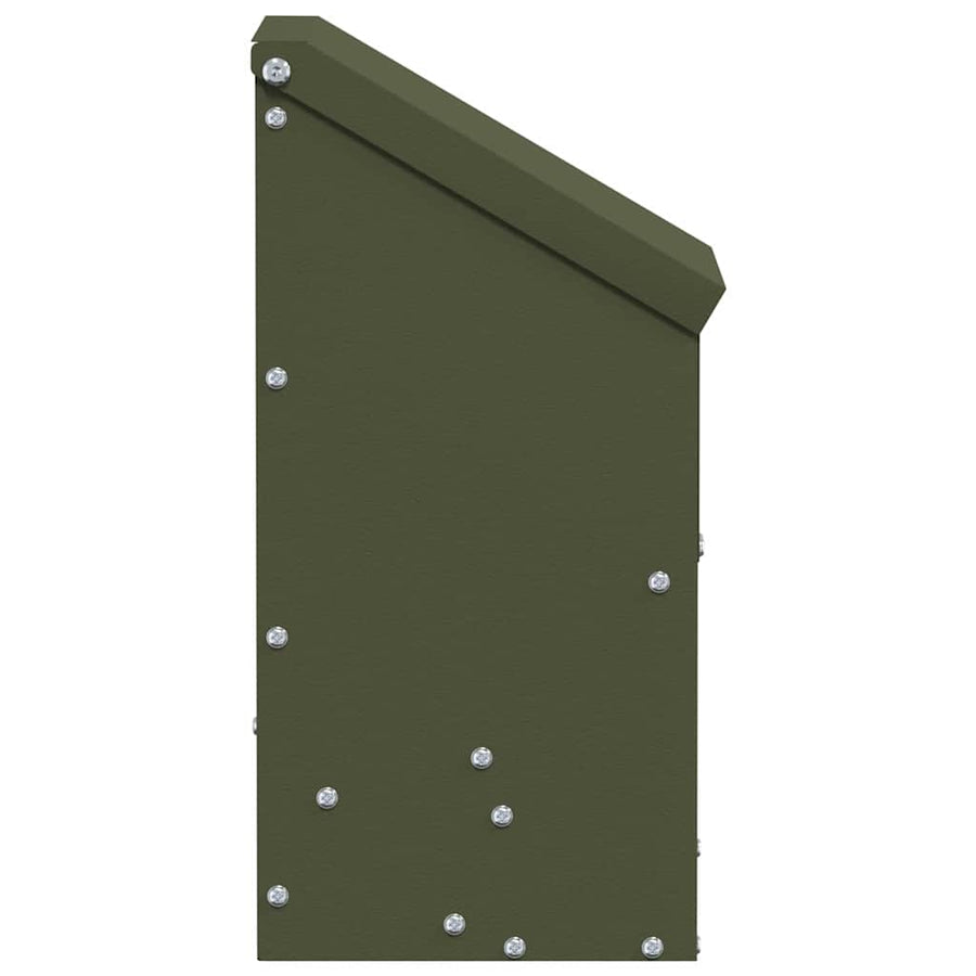 Kip voerbak Olijf Groen 21 x 16 x 33 cm Koudgewalst Staal
