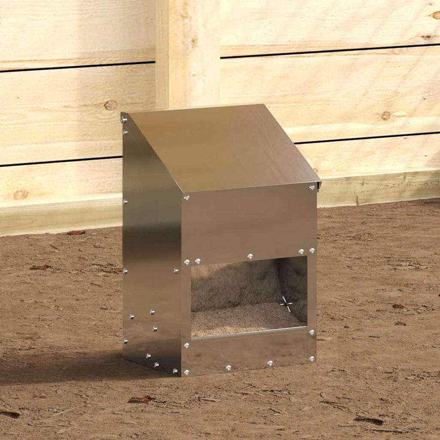 Kip voerbak Zilver 21 x 16 x 33 cm Gegalvaniseerd staal