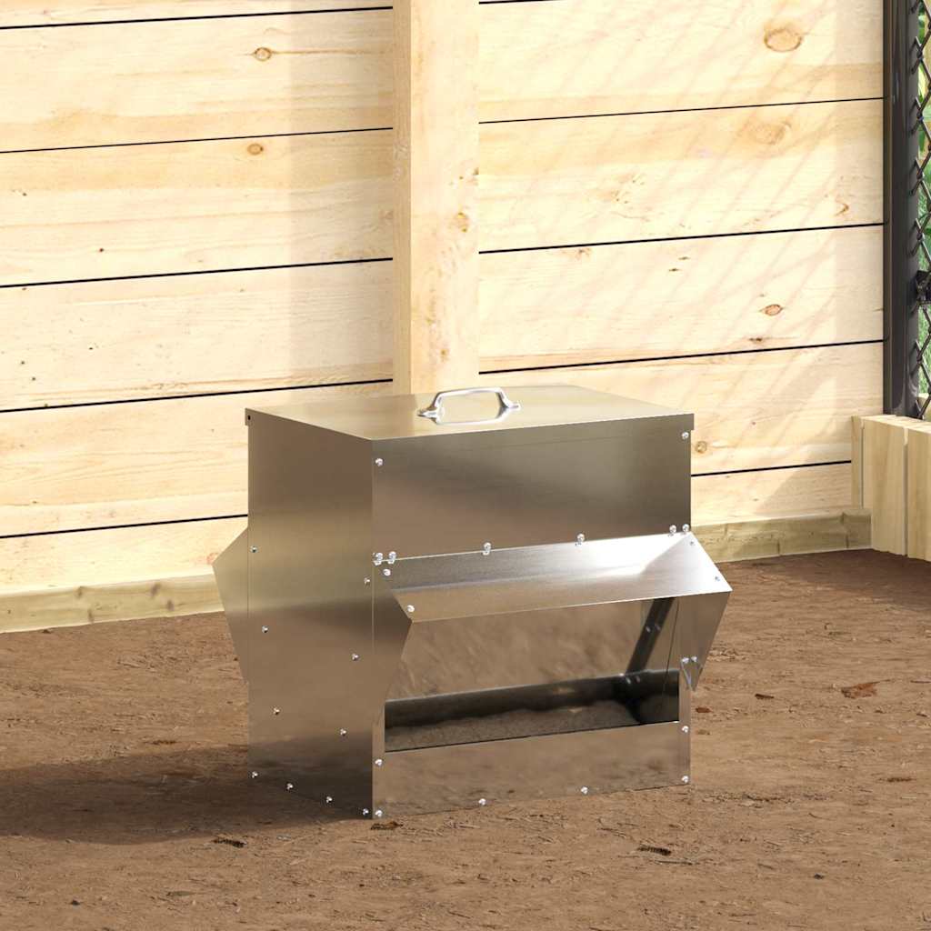 Kip voerbak Zilver 40,5 x 45 x 41 cm Gegalvaniseerd staal