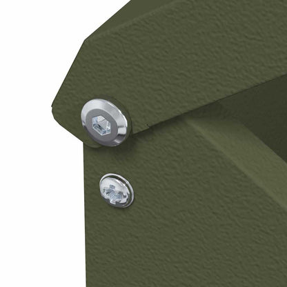 Kip voerbak Olijf Groen 13 x 12 x 51 cm Koudgewalst Staal