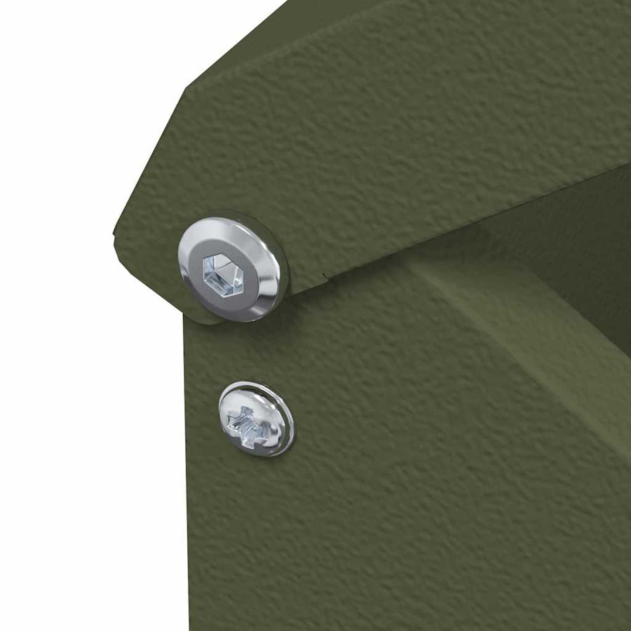 Kip voerbak Olijf Groen 13 x 12 x 51 cm Koudgewalst Staal