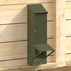 Kip voerbak 5 kg olijf groen 13x12x51 cm staal